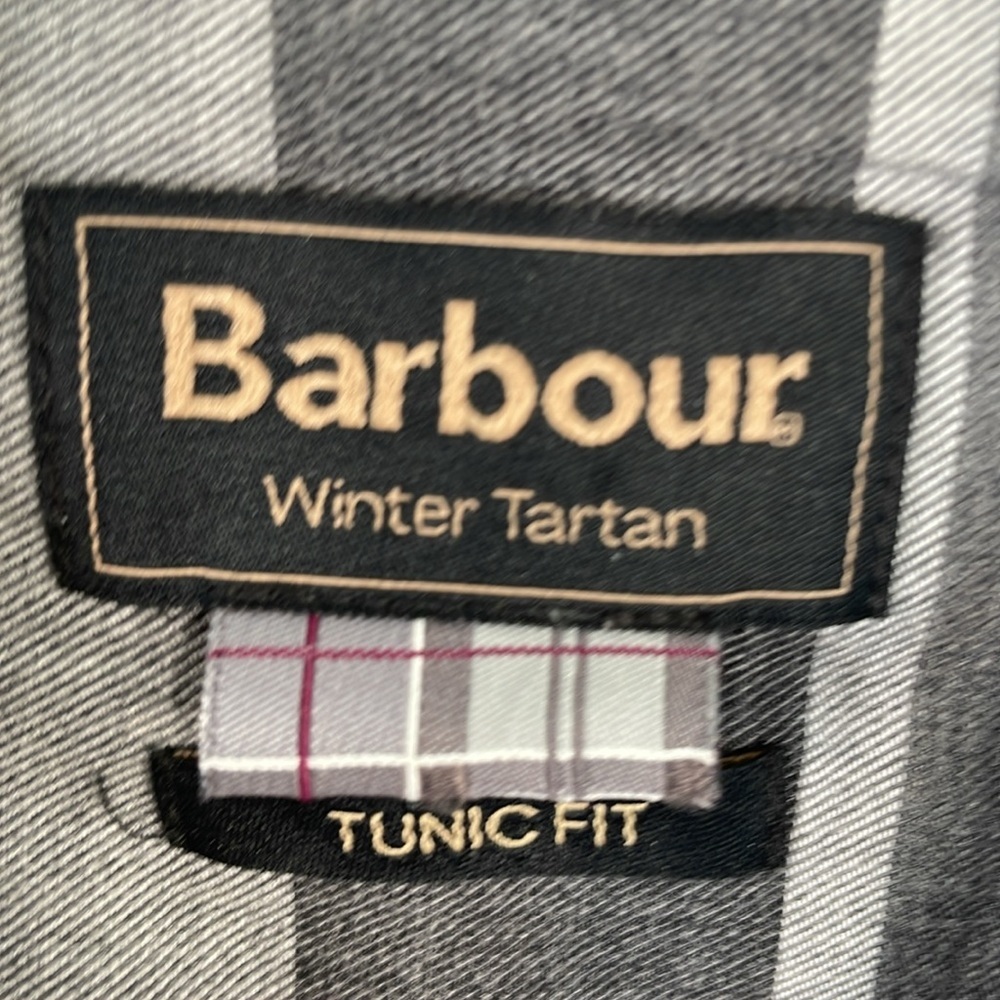 Barbour Glenn Winter Tartan Tunic Fit Button Front Shirt Sz 6 - Picture 3 of 14